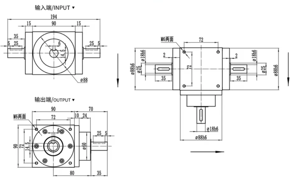 double shaft gearbox double shaft gearbox